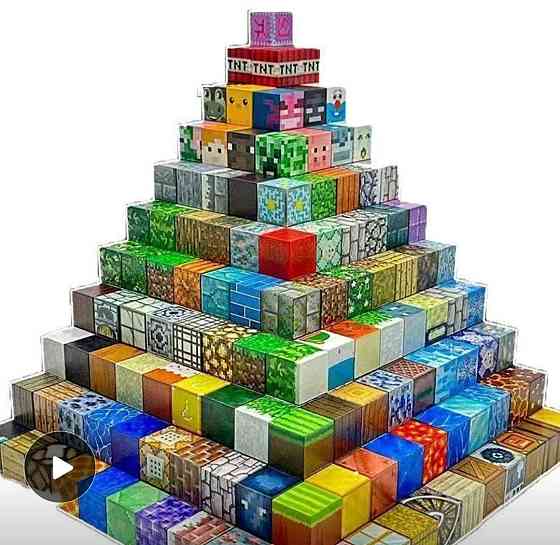 Магнитный конструктор 100 +3фігурки кубиков Майнкрафт - Minecraft, магнитные блоки для детей, Киев