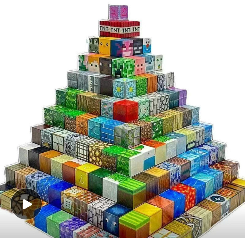 Магнитный конструктор 100 +3фігурки кубиков Майнкрафт - Minecraft, магнитные блоки для детей, Киев - изображение 2