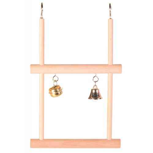 Игрушка Trixie для птиц Качели двойные с колокольчиками дерево 12х20 см Киев