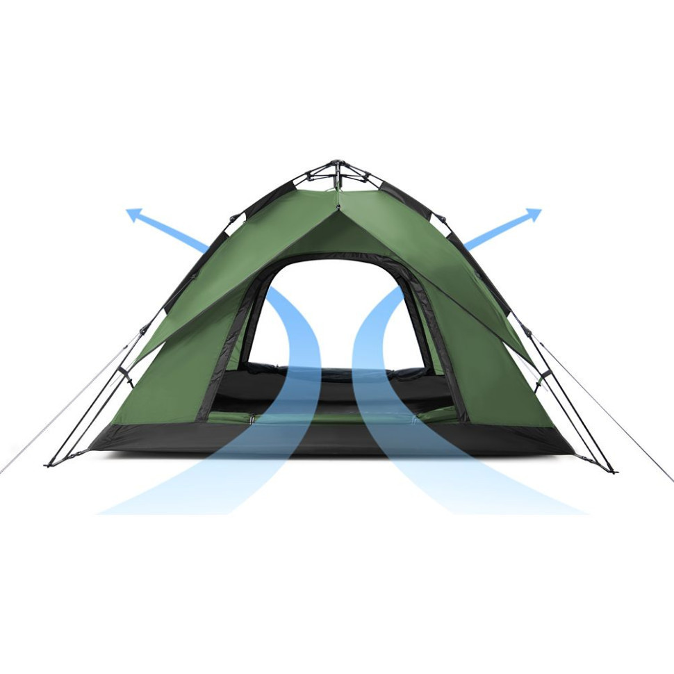 Палатка четырехместная автоматическая Naturehike NH21ZP008, темно-зеленая Киев - изображение 4