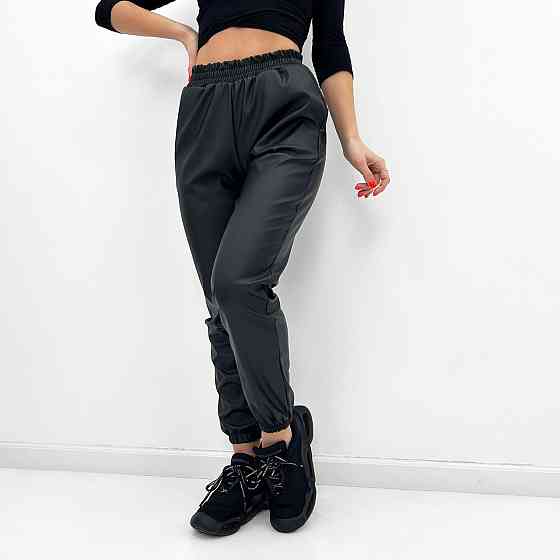 Штани-джогери з екошкіри "Bennett" оптом | Норма | Розпродаж моделі Чорний, 46-48 Київ