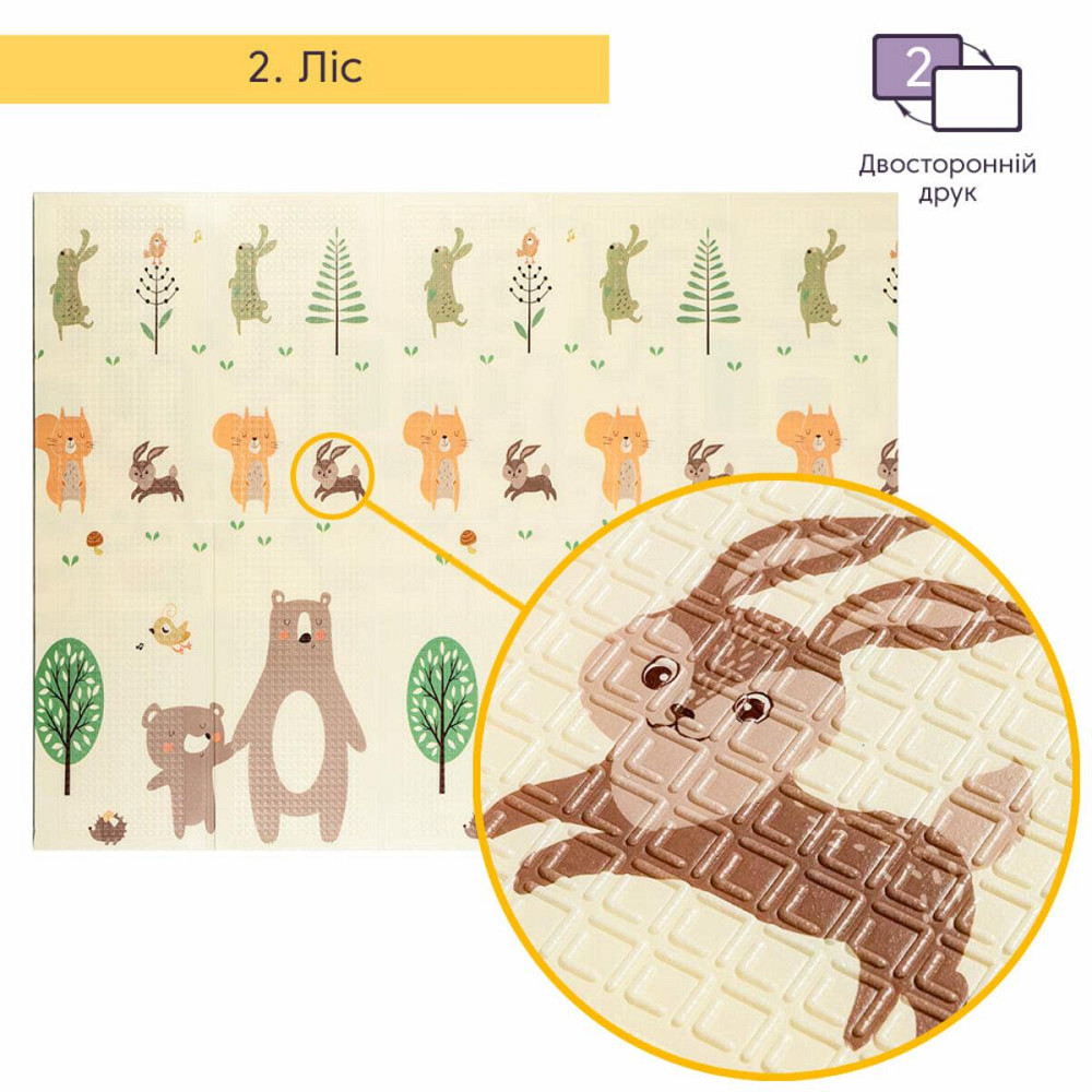 Детский складной развивающий термоковрик 200х150х0.6см 