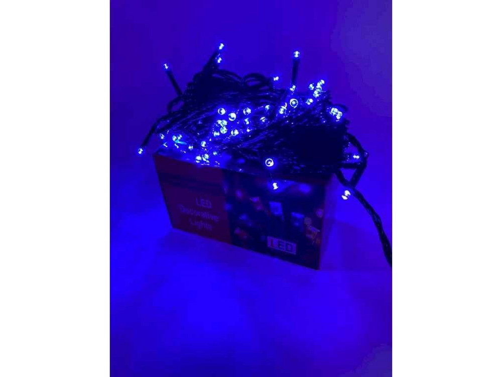 Гирлянда 180LED синий 16м черн провод 220V 0370-18 ТМ PRC Киев - изображение 1