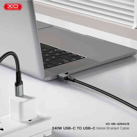 Кабель XO High Power Type-C to Type-C 240W 1м чорний Львів