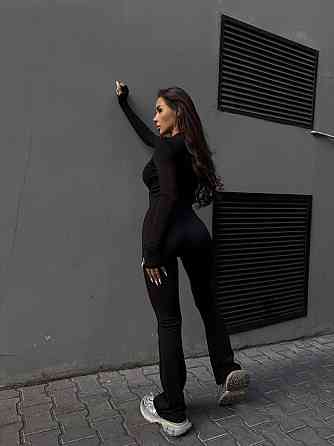 Женский теплый базовый комбинезон из микродайвинга на флисе Черный, 46/48 Одесса