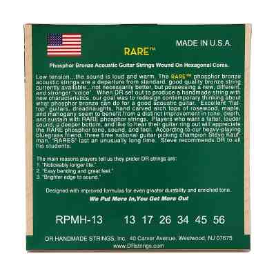 Струны для гитары DR Strings RARE Acoustic Phosphor Bronze - Medium (13-56) (RPMH-13) Винница