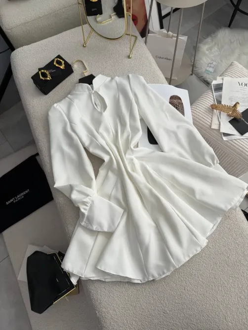 Жіноча класична сукня з акцентом на талії, костюмка преміум, чорна/молоко/барбі Одеса - фото 15