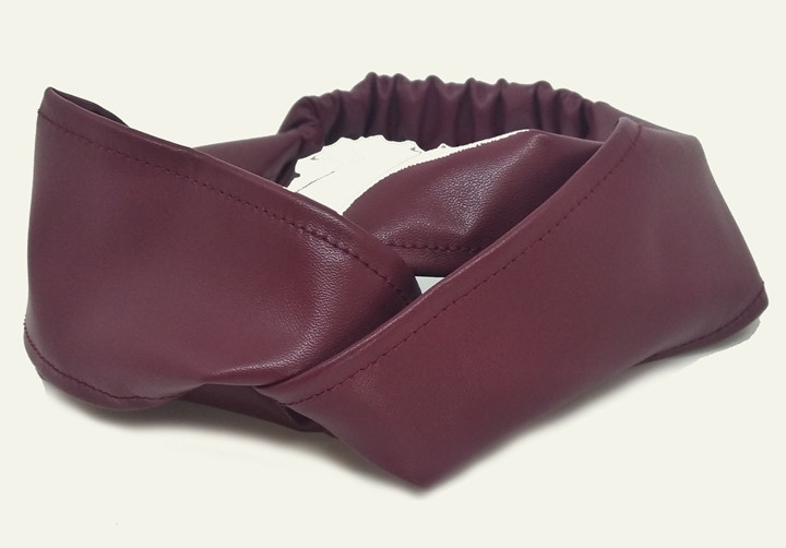 Пов'язка на голову жіноча бордова Київ - фото 1