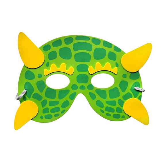 Детская маска Динозавр праздничная one size зелено-желтый Киев