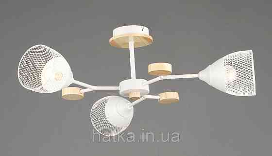 Люстра потолочная на 3 плафона VALESO N6779/3 E27 Белый + Дерево N6779/3 Киев