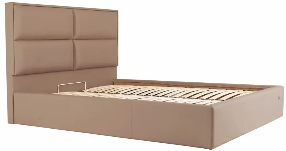 Ліжко Двоспальне Sheffield Comfort 180 х 190 см Fly 2213 З підйомним механізмом та нішою для білизни Світло-коричневий Київ - фото 3