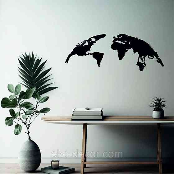 Декоративное настенное Панно «Земля», Декор на стену 110*41 см, Черный Киев