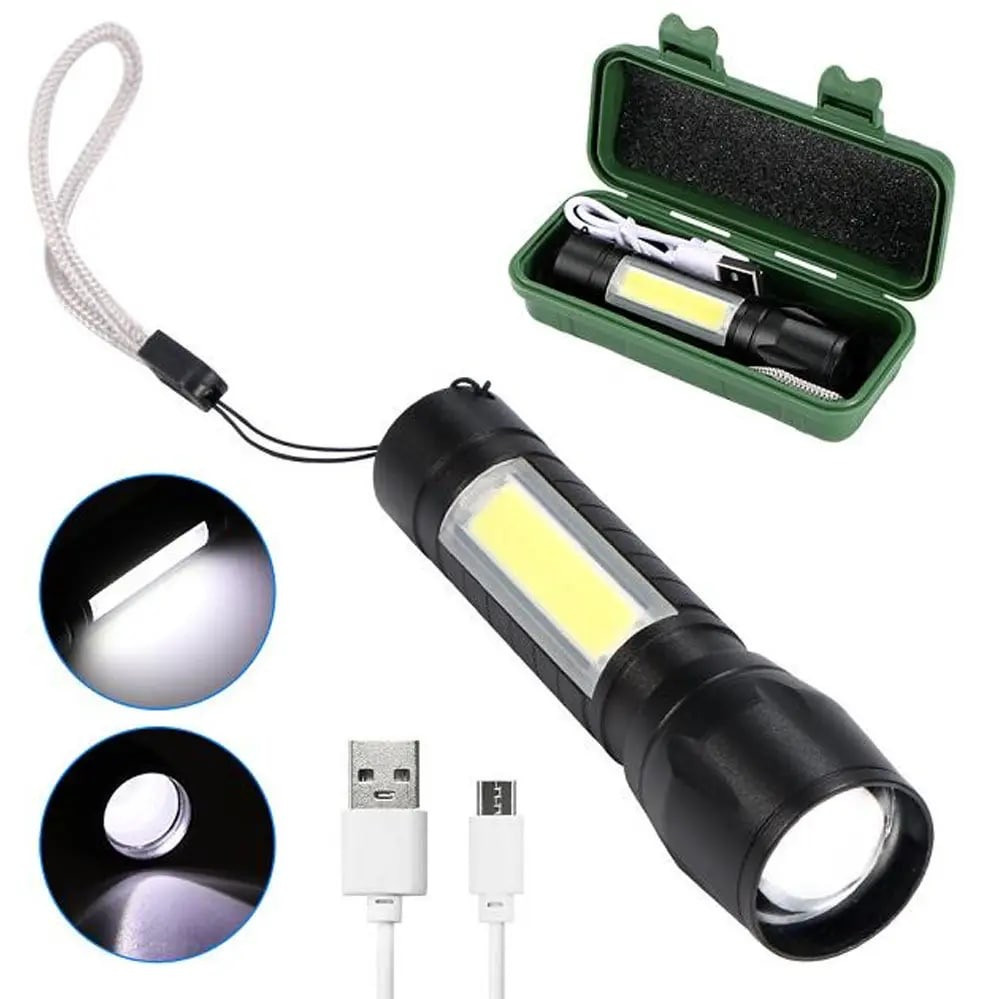 Ліхтар ручний BL-511 компактний акумуляторний світлодіодний USB ліхтарик в кейсі з фокусуванням променя Київ - фото 2