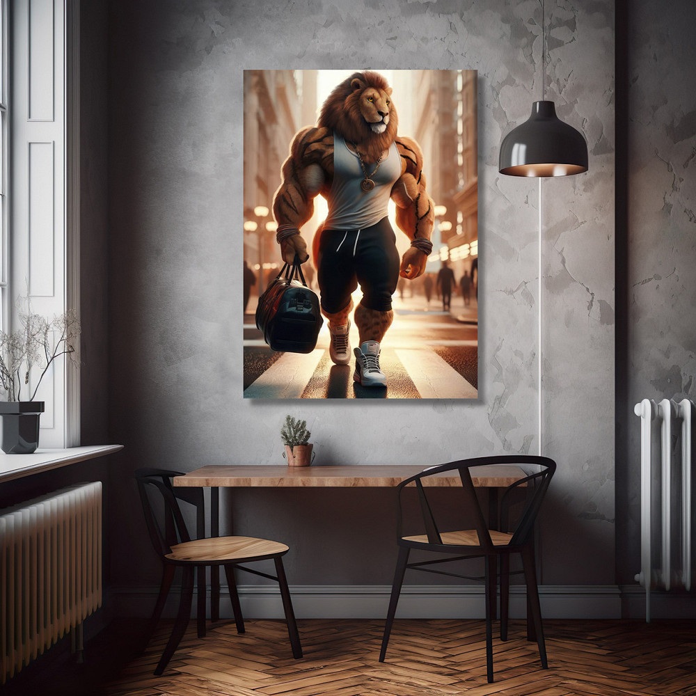 Картина Холсті в спортзал  Лев  KLM_15 60х90 см Киев - изображение 2