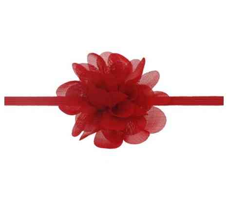 Детская повязка на голову с шифоновым цветком one size красный Киев