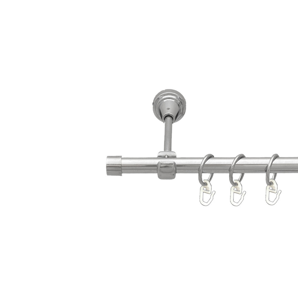 Карниз Orvit Заглушка металевий однорядний відкритий Хром 16 мм 240 см (7387653) Львов - изображение 1