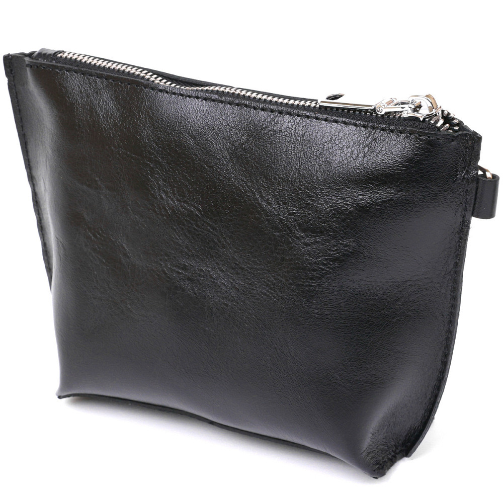 Удобная кожаная косметичка Shvigel 16409 Черный Киев - изображение 2