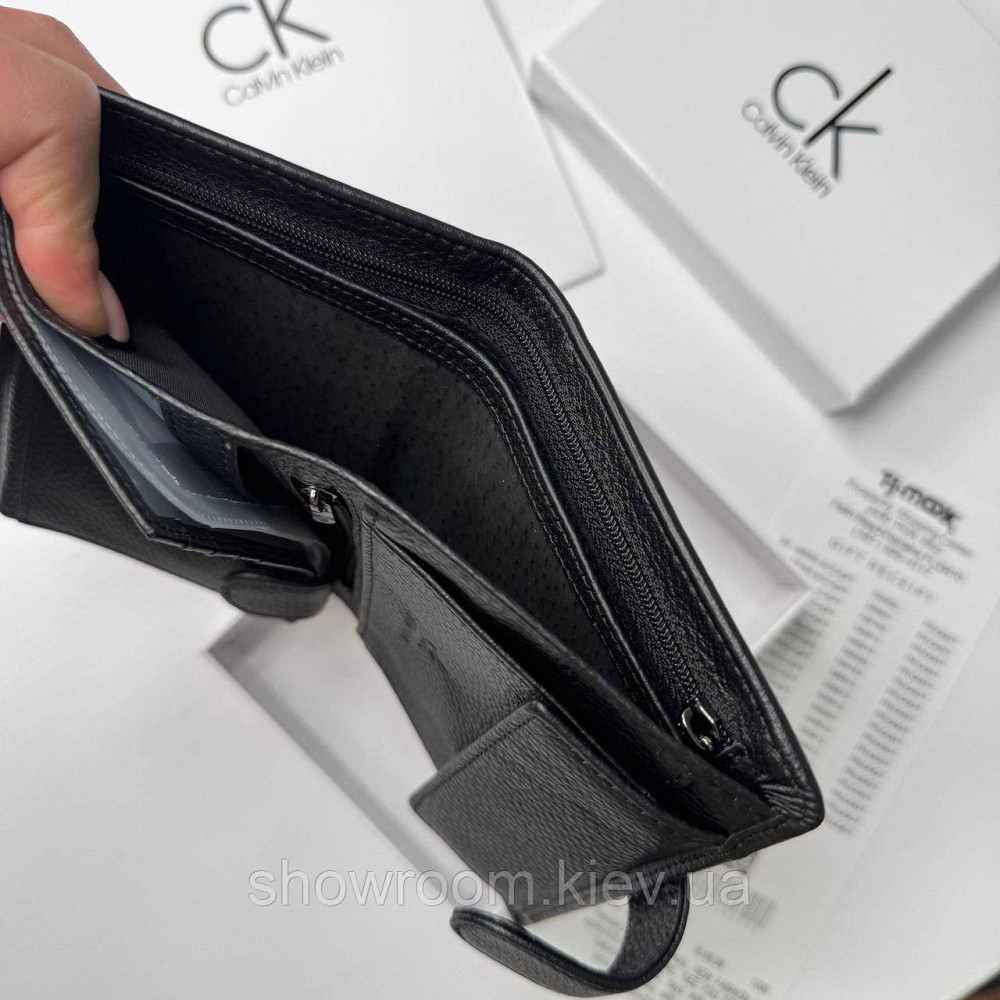 Шкіряний чоловічий брендовий гаманець на кнопці Ск (6602) Київ - фото 5