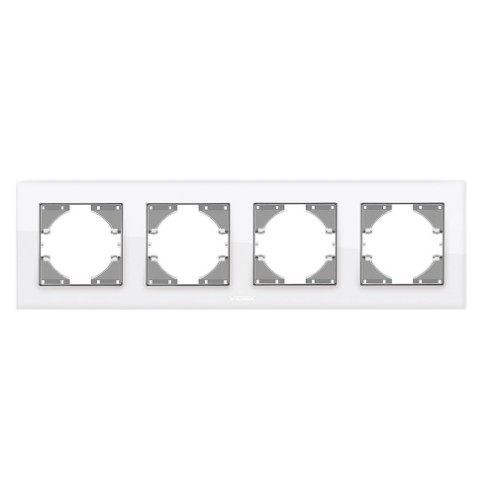 BINERA біле скло Рамка горизонтальна 4-а Videx Житомир - изображение 1