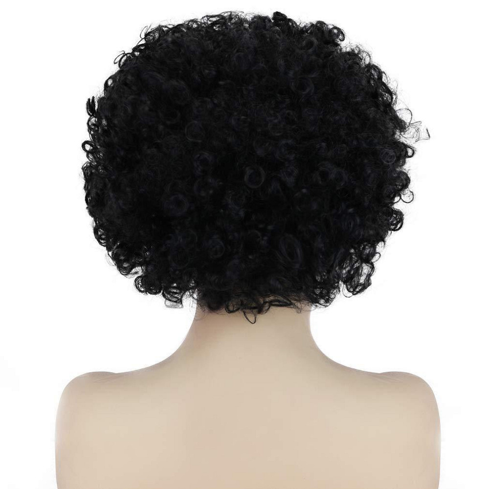 Перука Short Kinky Curly Afro Чорний синтетична термостійка коротка афроперука для жінок і чоловіків 12 дюймів для косплею вечірки Київ - фото 5