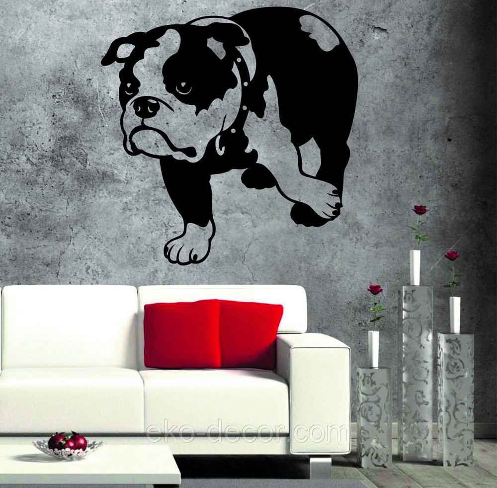 Декоративное настенное Панно «Бульдог» , Декор на стену 90*90 см, Черный Киев - изображение 10