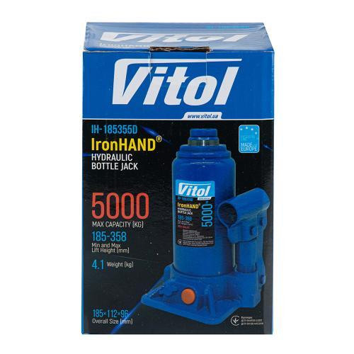 Гидравлический телескопический домкрат 5т Iron Hand (IH-185355D) с картонной коробкой, высота подъема 185-358 мм, вес 4.1 кг Харьков - изображение 8