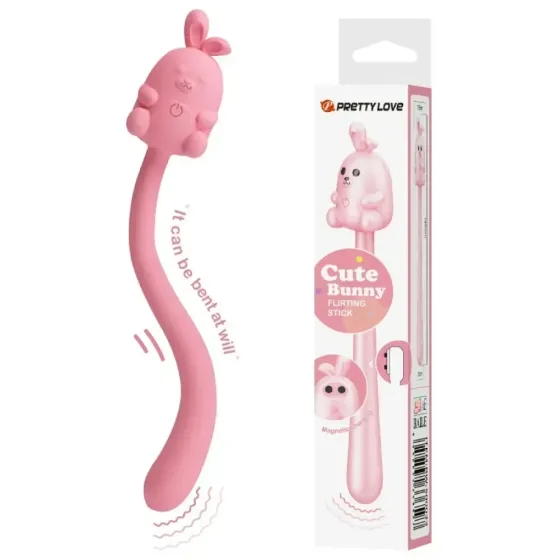 Мини-вибратор на палочке Pretty Love Cute Bunny гибкий, розовый, 14.2 х 1.8 см Sex Aura Киев