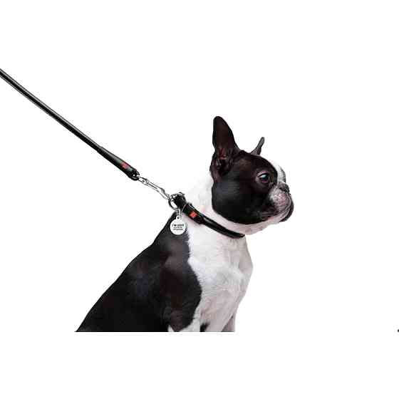 Повідець для собак шкіряний WAUDOG Glamour круглий, Д 8 мм, Дов 122 см чорний Коломия