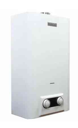 Газова колонка напівтурбо PQ-20 ТМ "PIRAMIDA24" проточний водонагрівач з примусовою витяжкою 10 л/хв автоматичний розпал + димохід Київ