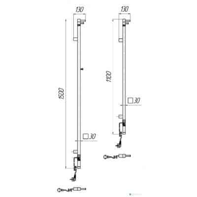 Сушарка для рушників MARIO Рей Кубо-І, 1500x30x55130мм, чорний мат (2.2.1203.16.BM) Вінниця