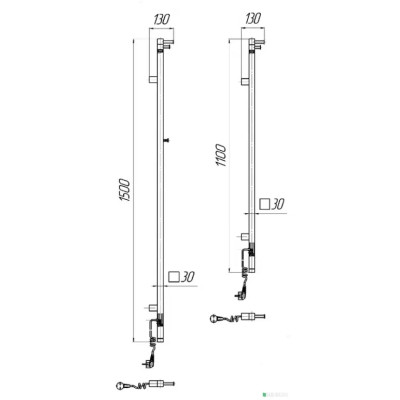 Сушарка для рушників MARIO Рей Кубо-І, 1500x30x55130мм, чорний мат (2.2.1203.16.BM) Вінниця - фото 2