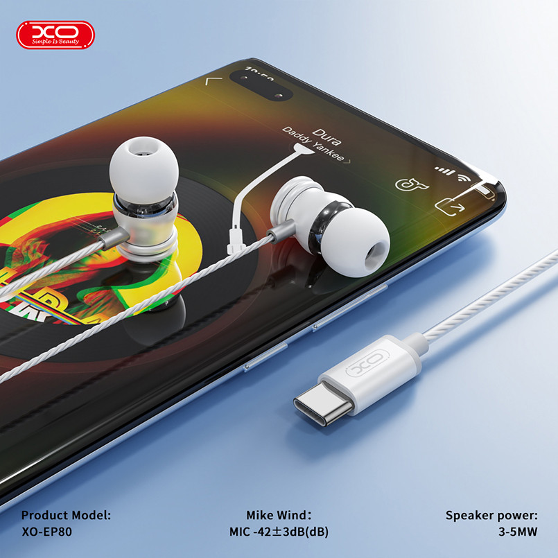 Навушники дротові XO EP80 In ear Type-C білі Львів - фото 7