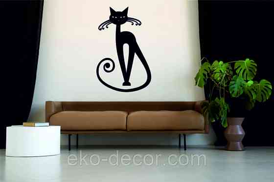 Декоративное настенное Панно «Кот» Декор на стену 70*44 см, Черный Киев