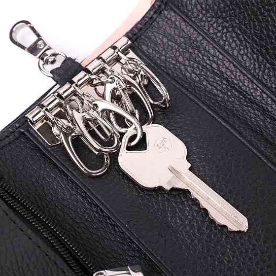 Большая ключница с функцией кошелька из натуральной кожи ST Leather 22492 Черный Киев