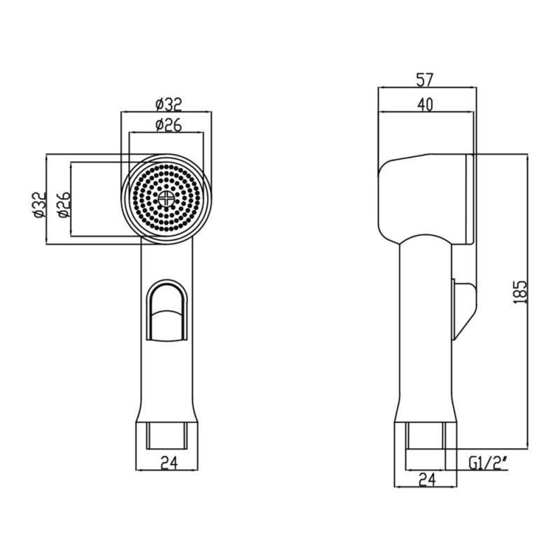 Лейка для гигиенического душа Lidz (CRM) 51 25 000 00, хром Киев - изображение 2