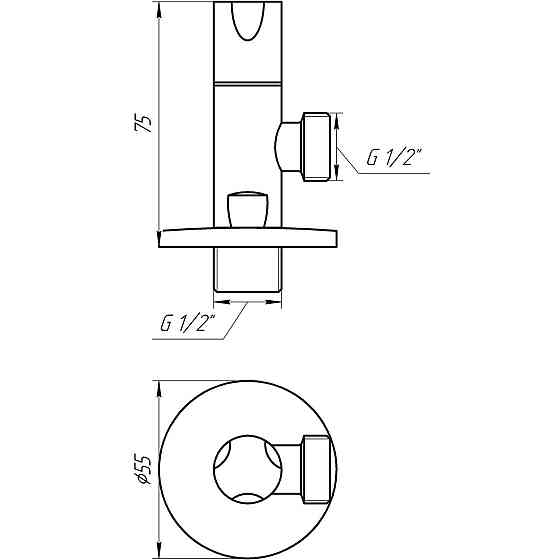 Кран полуоборотный угловой SOLOMON 1/2″х1/2″ 9081 Киев