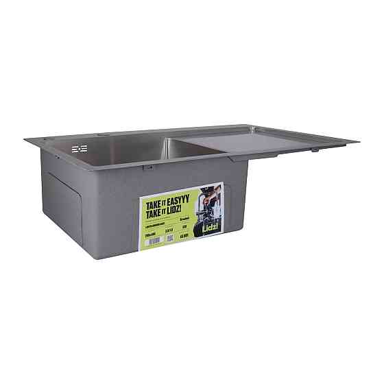 Мийка для кухні інтегрована Lidz Handmade H7849R крило праворуч (LDH7849BRUR45591) Brushed Steel 3,0/1,0 мм Київ