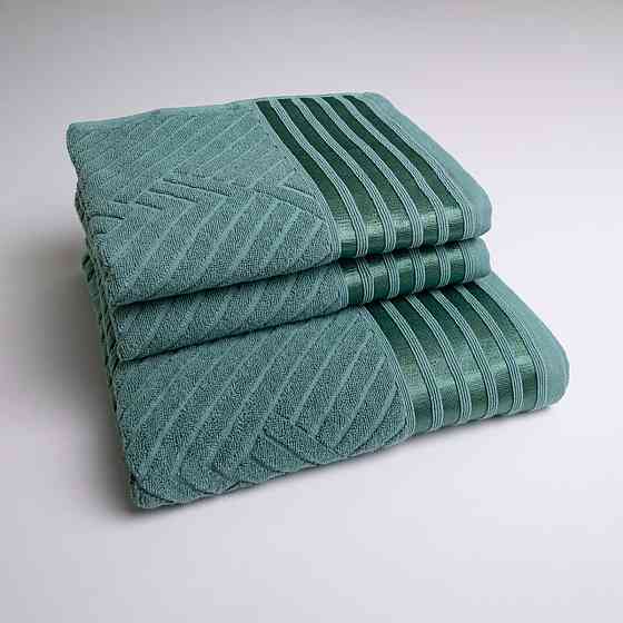 Набор махровых полотенец SOFT 3шт GM Textile 50х90см, 50х90см, 70х140см 500г/м2 (Бирюзовый) Сумы
