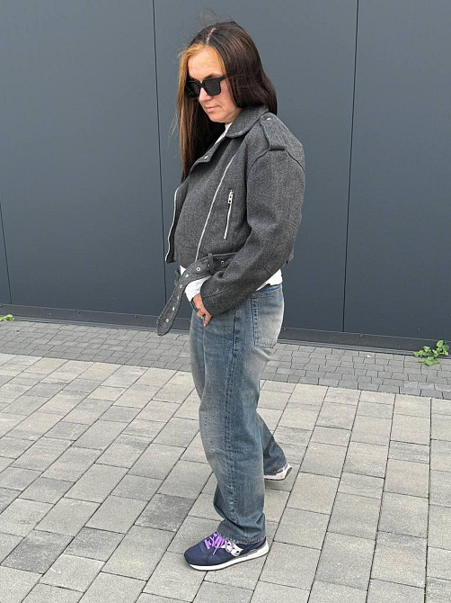 Женская куртка косуха кашемир Серый M Харьков - изображение 3