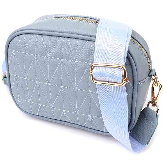 Незвичайна сумка жіноча на кожен день з натуральної шкіри Vintage 22902 Сіро-блакитний Київ