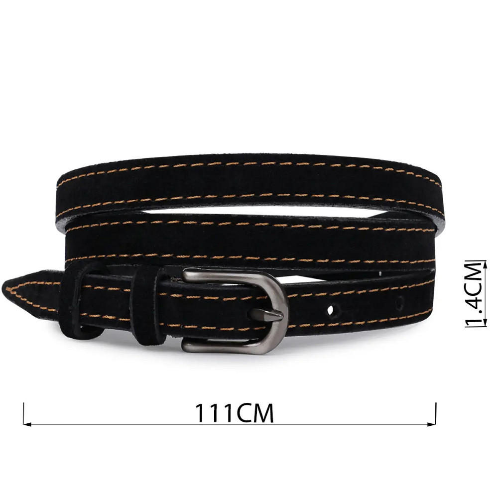 Стильний замшевий ремінь для жінок Vintage 20772 Чорний Київ - фото 4