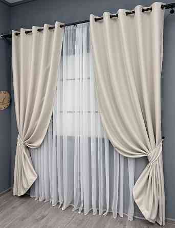 Комплект штор на люверсах VR-Textil Блэкаут двусторонний Scandi № 1902ш Таш 150х250 см 2 шт (37-0307) Киев