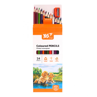 Олівці кольорові Yes Orange Line 24 кольорів з точилкою (290754) Вінниця - фото 4