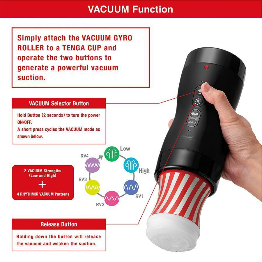 Автоматический мастурбатор Tenga VACUUM GYRO ROLLER SET, ротация и вакуум, совместим с Tenga Cup Sex Aura Киев - изображение 4