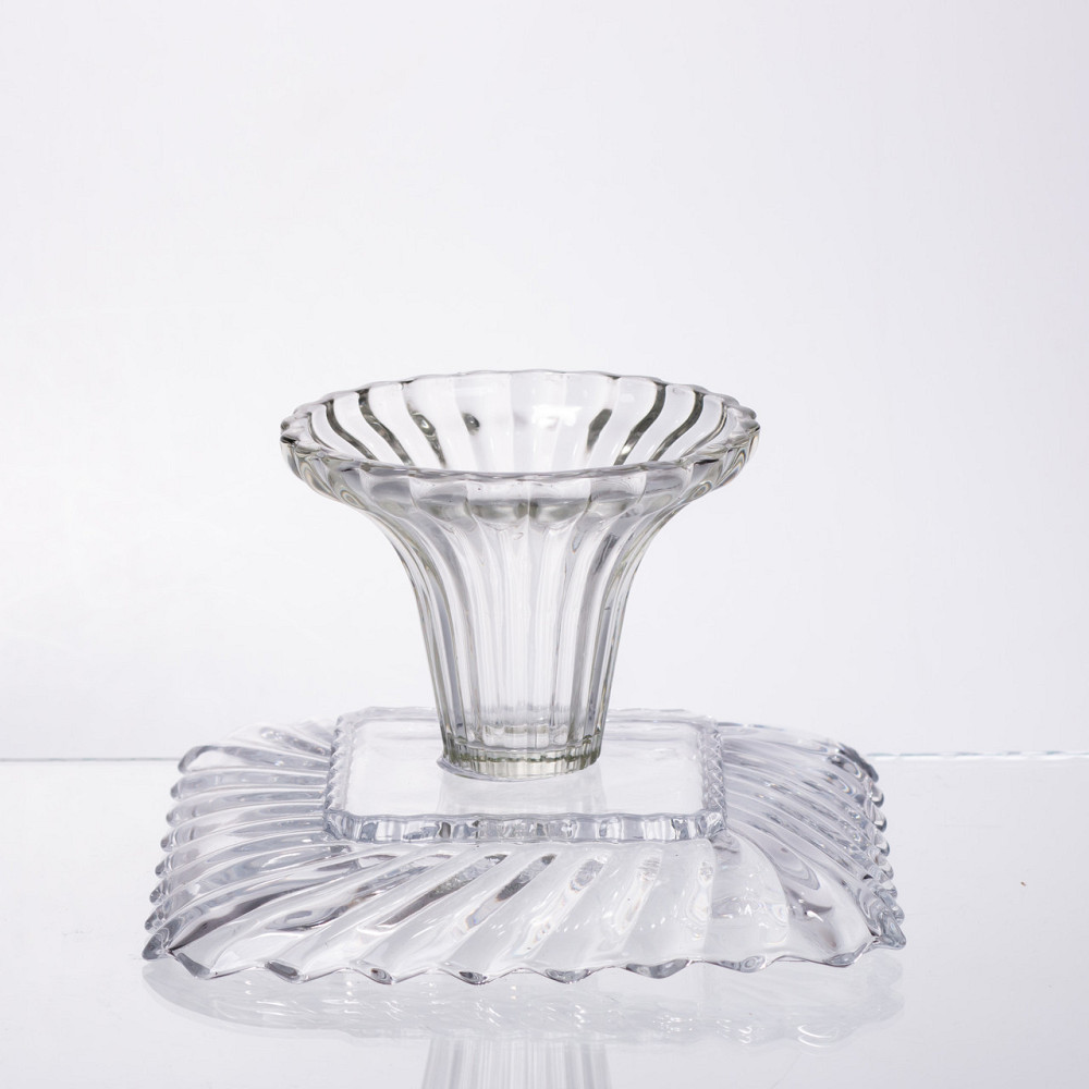 Тортівниця скляна квадратна на ніжці, 16×16 см прозора 64486-15 Київ - фото 5