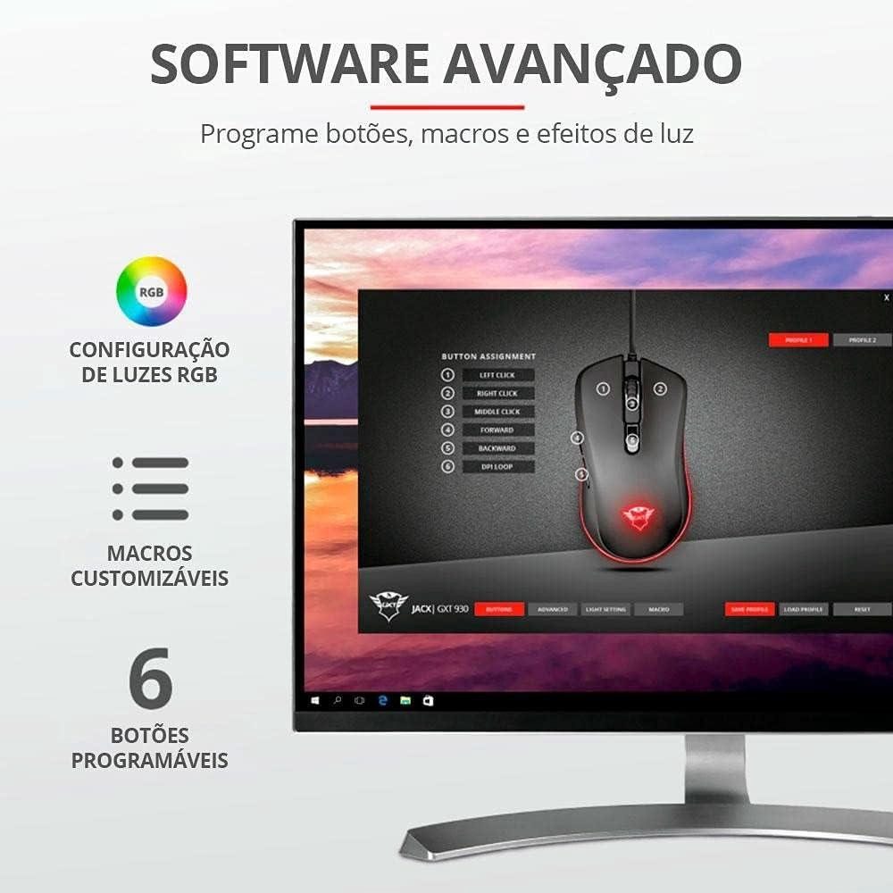 Ігрова миша Trust Gaming GXT 930 Jacx провідна, з RGB підсвіткою, 6400 DPI, 6 кнопок, чорна, геймерська 23575 Київ - фото 8