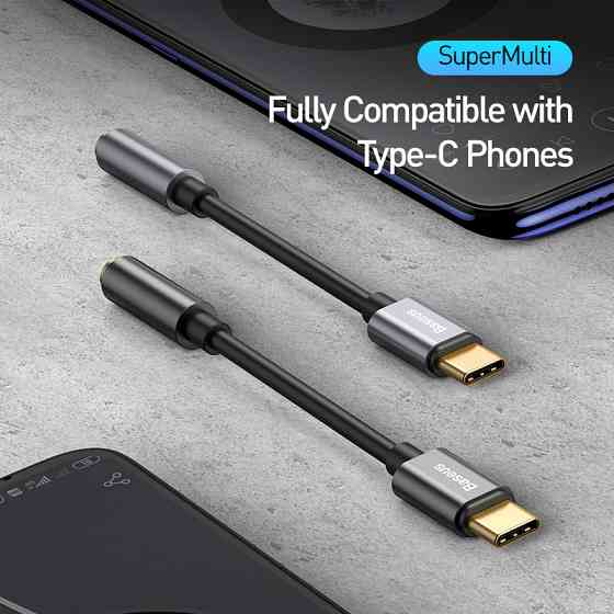 Кабель-переходник Baseus Type-C Male to 3.5mm Female Adapter L54 Deep Grey Одесса