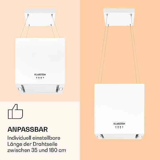 Люстра острівна витяжка 596 м3/год LED-панель EEC A біла (Німеччина, читати опис) Рівне