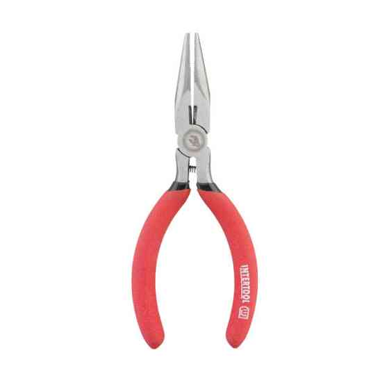 Довгогубці прямі, 115 мм, прецизійні, ізольовані двошарові рукоятки INTERTOOL HT-0130 Київ