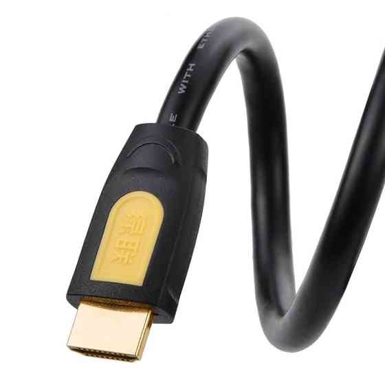 Кабель HDMI M - M, 1.0 м, V2.0 Round Cable 4K, HD101 UGREEN Чорний+Жовтий Винница